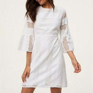 LOFT BELL SLEEVE LACY CROCHET DRESS SIZE 6